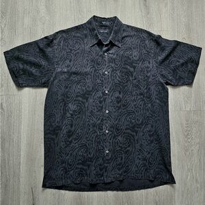 Nautica Men’s Black Short Sleeve Button Down Shirt Sz M